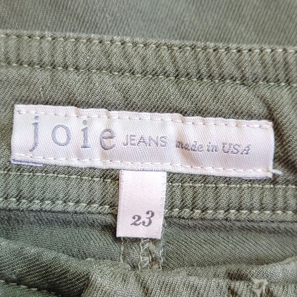 Joie Maja Green Utility Cargo Jogger Pant Ankle Cropped Linen Blend Casual 23 - Picture 12 of 16